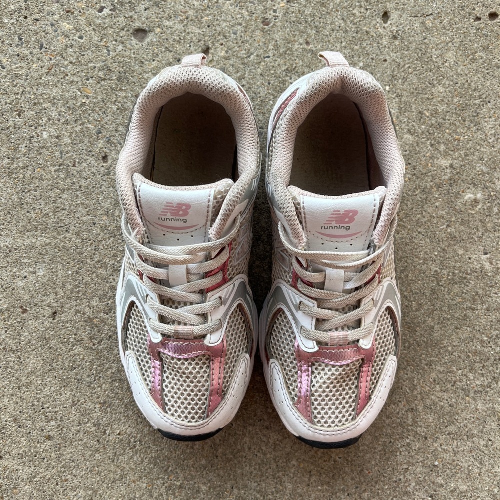 New Balance 530 White Pink Metallic Running Sneakers PZ530RK Kids Sz 1.5Y casual - Picture 5 of 9